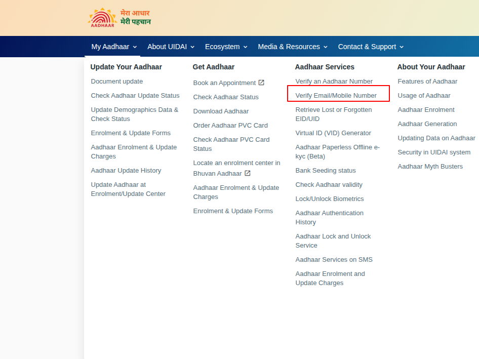 Step 3 - Verify Email/Mobile Number